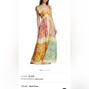 Zimmermann Raie Cutout Ruffle Maxi.  Worn Once. Original Packaging Included.